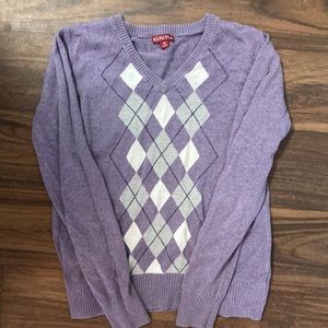 Merona Purple Argyle Sweater